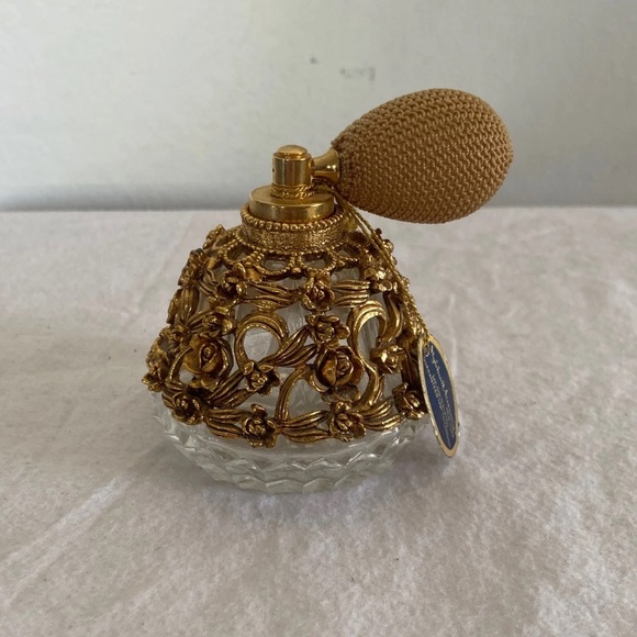 Vintage Stylebuilt 24k Gold Plated Balloon Ball Perfume Bottle - Picture 2 of 8